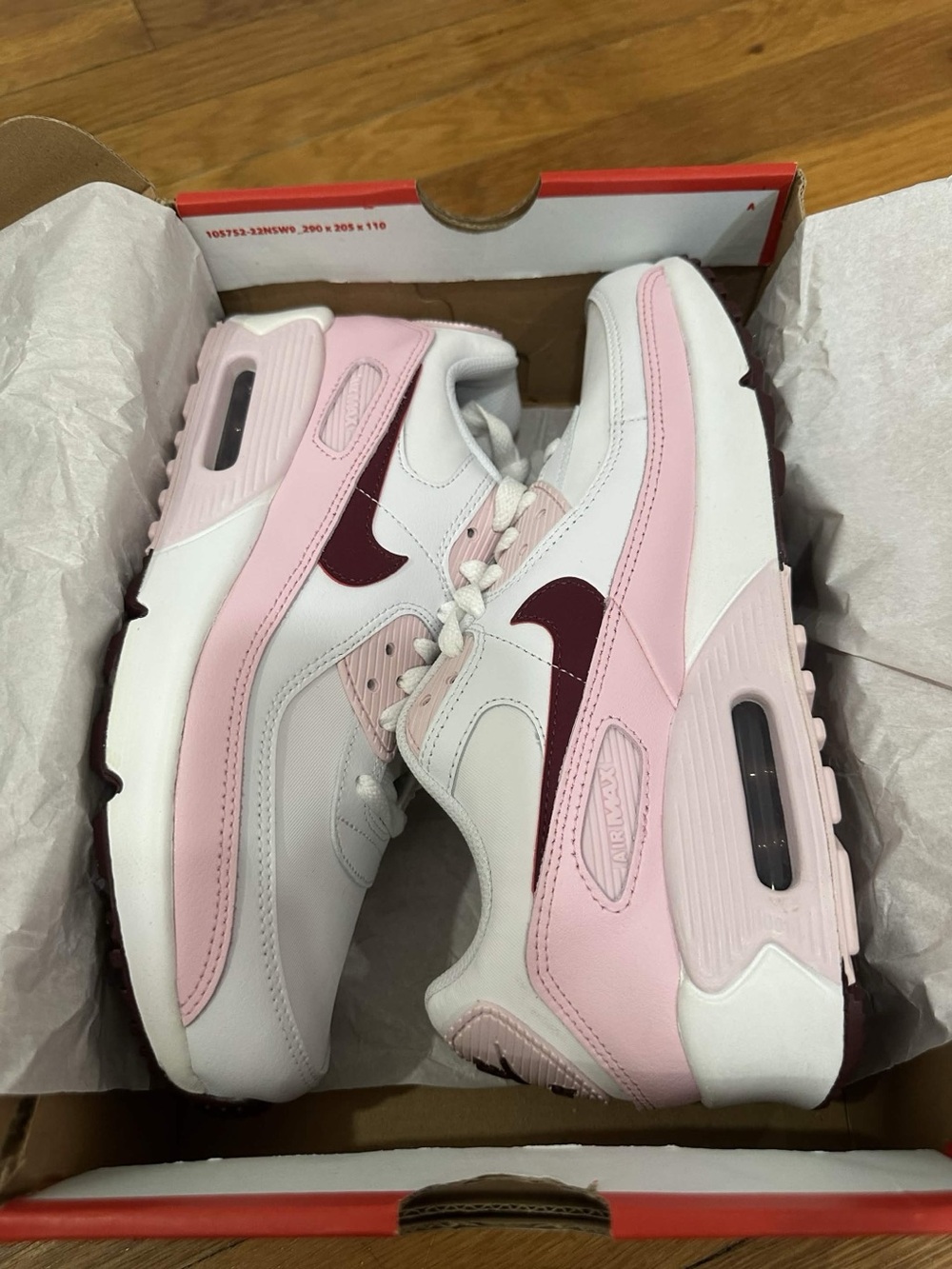 *New* Nike Air Max 90 LTR Big Kid White Pink (CD6864-114) Size 7Y - Picture 3 of 10